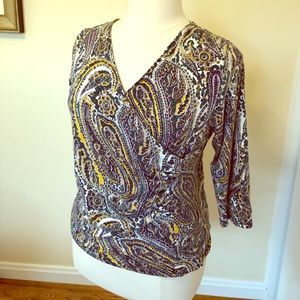 Knit cross front blouse